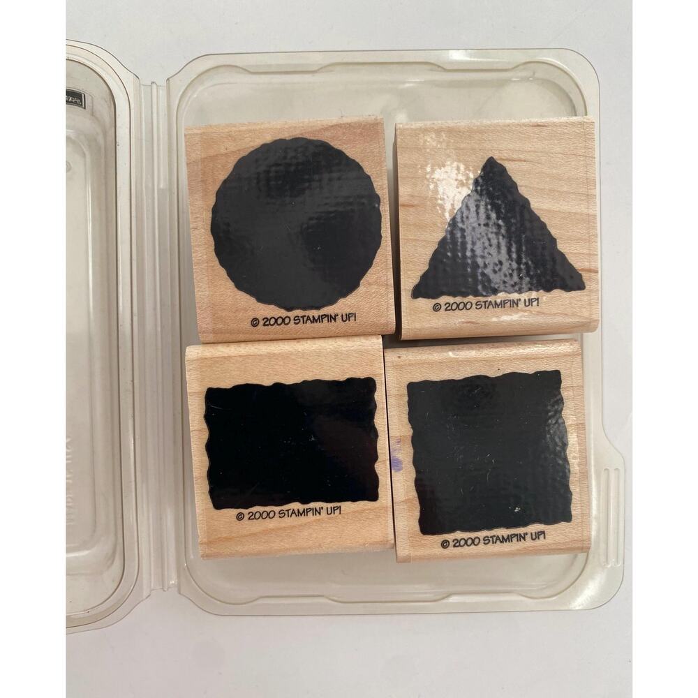 Vintage 2000 Y2K Stampin’ Up Rubber Shapes Stamps in Original Container